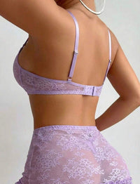 Iris Intimate Transparant Two 3 Piece Lingerie + Stocking