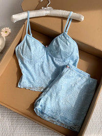 Ester Flora Azure Cami Two Piece Set