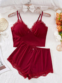 Red Line Knit Two Piece Set