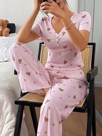 Dreamy Bear Cherry Long Pants Pajamas