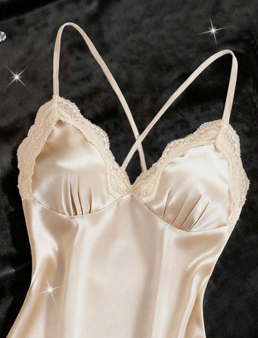 Milana Champagne Satin Sleepwear