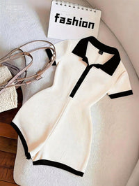 Monochrome Elegance Knit Jumpsuit
