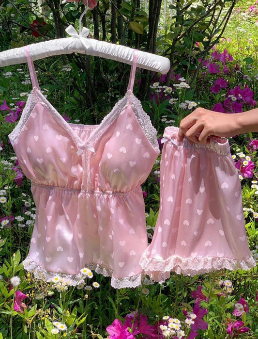 Luna Sweetheart Satin Set Pajamas