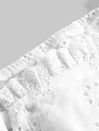Bustier Lengan Puff Bordir Eyelet