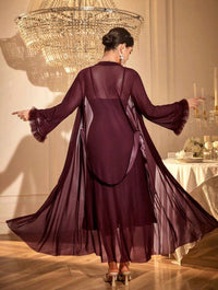 Red Velvet Luxury Night Gown Set