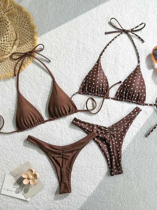 Isla Luxe 2 Packs Bikinis Brown