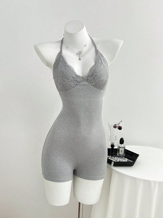 Cozy Halter Knit Romper