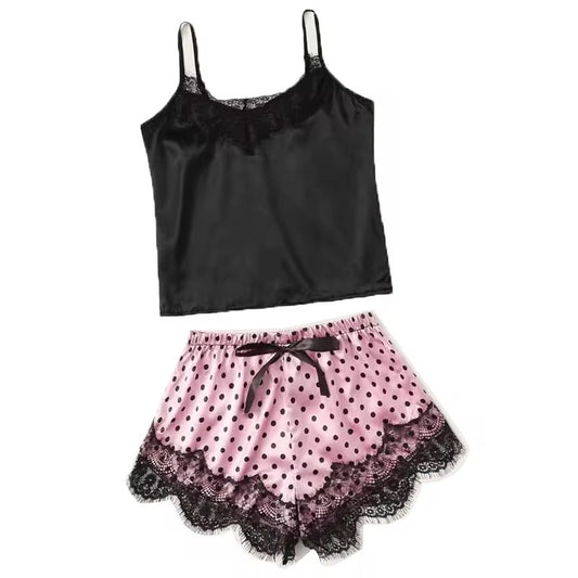 Set Piyama Sutra Victoria Dots