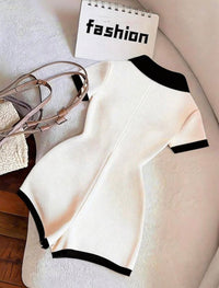 Monochrome Elegance Knit Jumpsuit