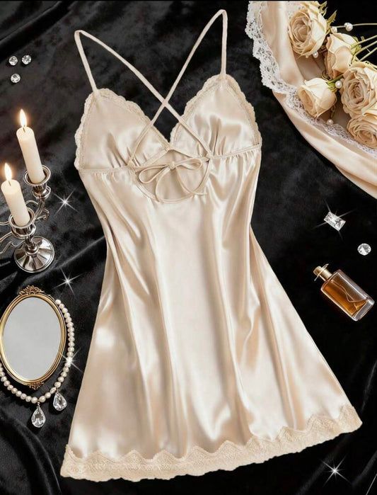 Milana Champagne Satin Sleepwear