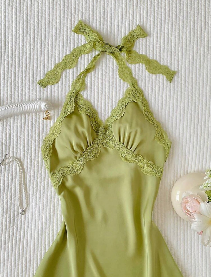 Aura Silk Halter Gown