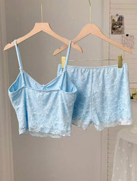 Ester Flora Azure Cami Two Piece Set