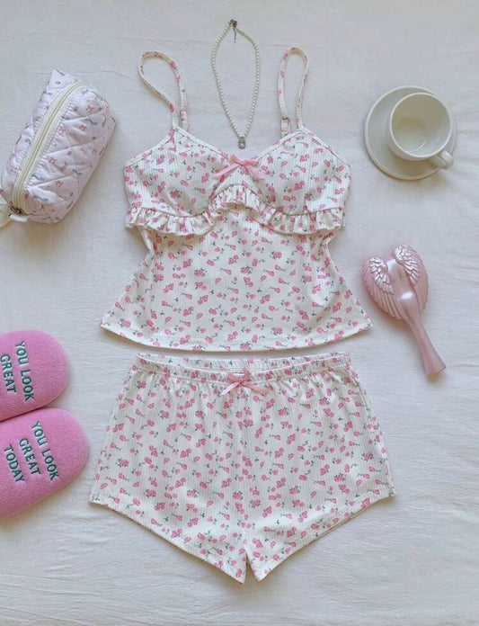 Disty Ruffle Cami Two Piece Set