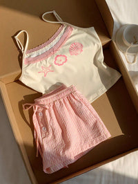 Starfish & Shells Candy Stripes Lounge