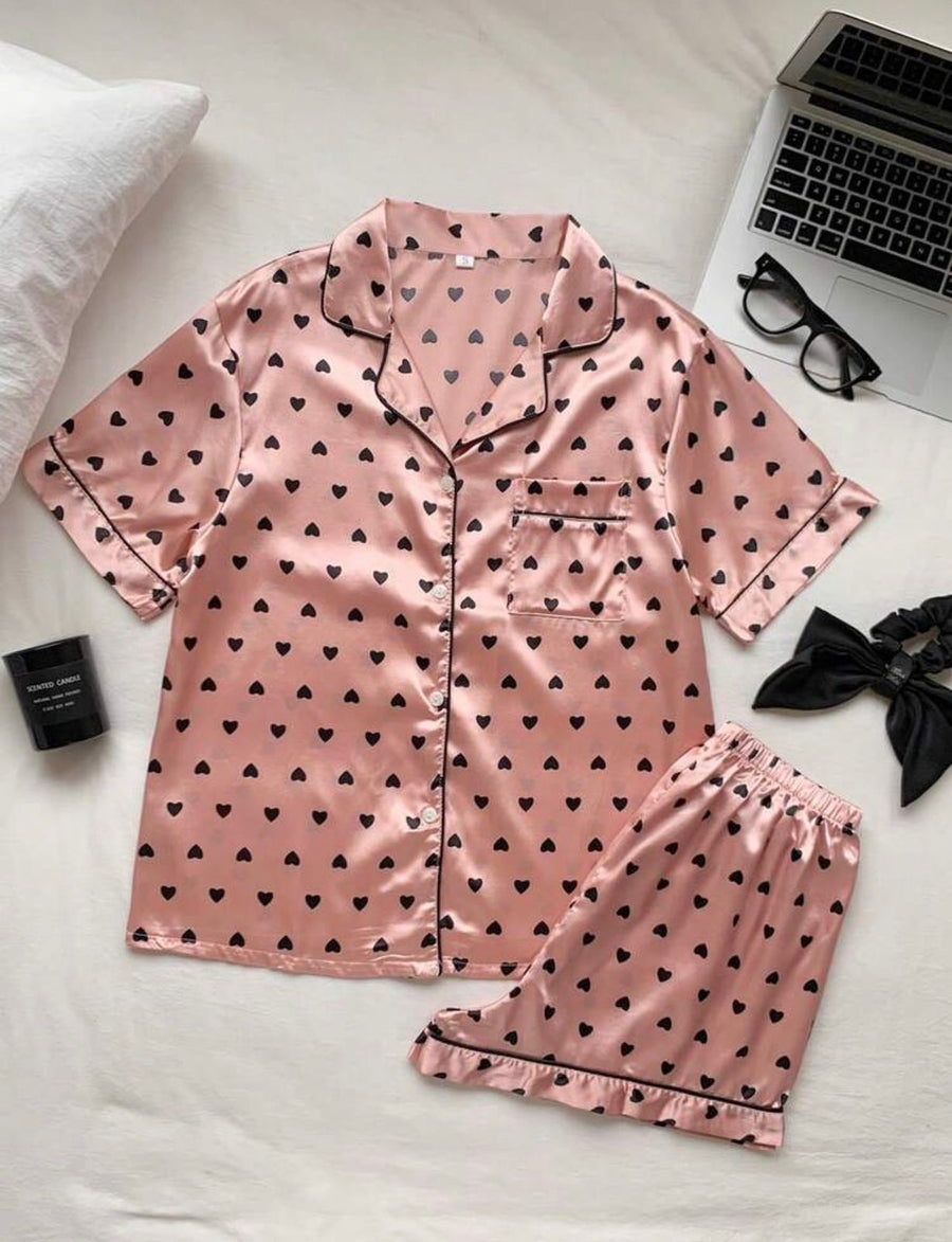 Mikey Dots Two Piece Satin Set