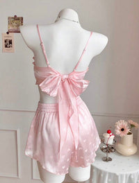 Zoe Satin Blush Ruffle Set