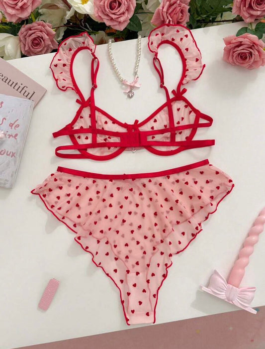 Jily Heartbeat Mesh Lingerie