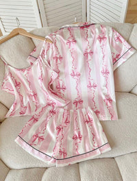 Samantha Stripes Tape Satin 3 Piece Lounge