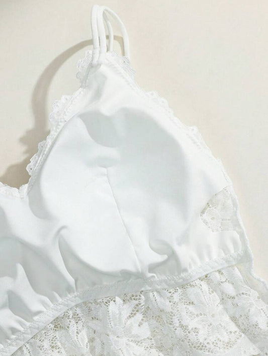Allurite Solid Lace Cami Top
