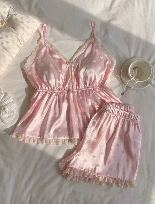 Luna Sweetheart Satin Set Pajamas