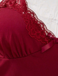 Red Line Knit Two Piece Set