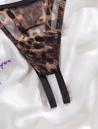 Lingerie Dua Potong Leopard Menggoda