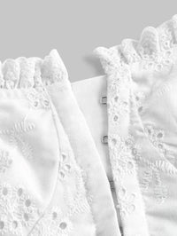 Bustier Lengan Puff Bordir Eyelet