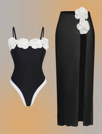 Roses One Piece Swimsuit + Skirt